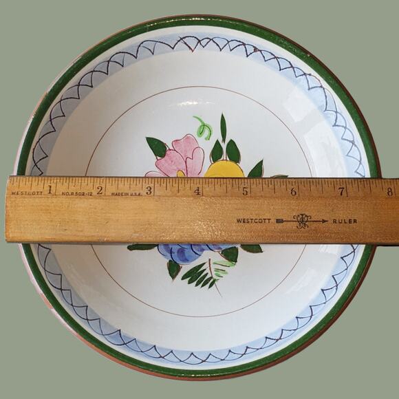 Vintage Mid Century Hand Painted Stangl Fruits and Flowers Shallow Bowl - Picture 4 of 5